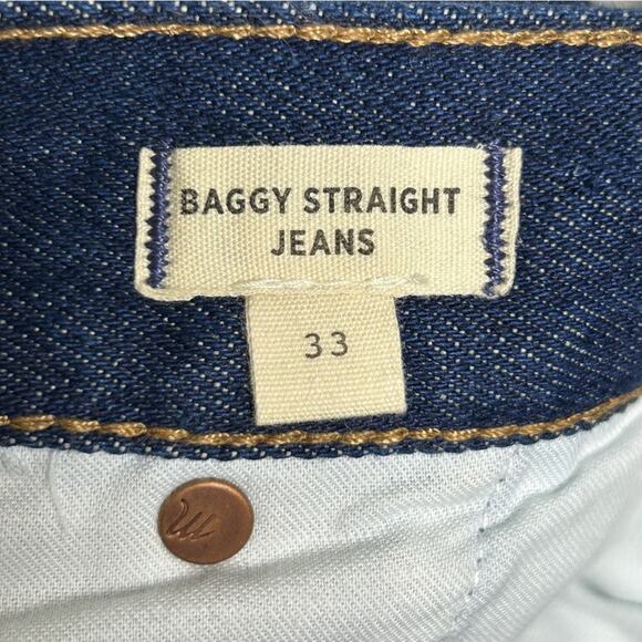 Madewell Baggy Straight Jeans Woodham Wash Pleated Edition Size 33 NWT - Picture 11 of 16